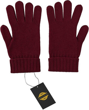 Cashmere Knitted Gloves With Ribbed Cuffed For Women