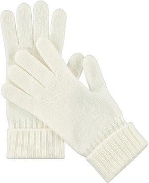 Cashmere Knitted Gloves With Ribbed Cuffed For Women
