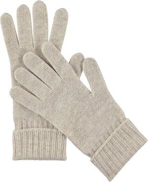 Cashmere Knitted Gloves With Ribbed Cuffed For Women