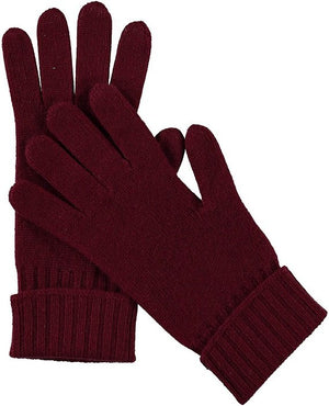 Cashmere Knitted Gloves With Ribbed Cuffed For Women