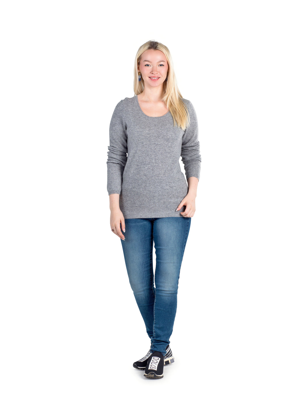 Crewneck Sweater for Women | Lightweight Long Sleeve Pullover Sweaters Made from 100% Cashmere