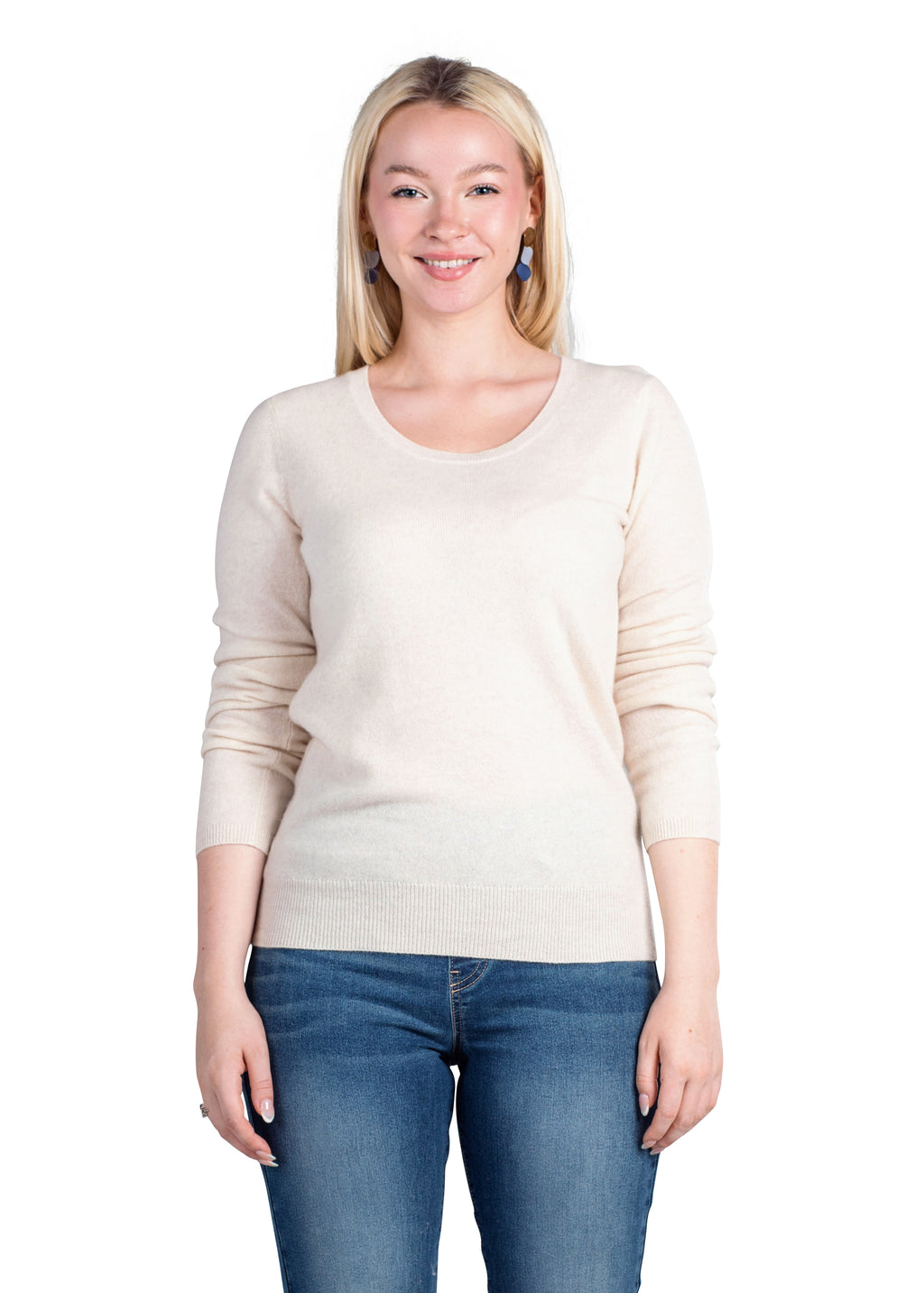 Crewneck Sweater for Women | Lightweight Long Sleeve Pullover Sweaters Made from 100% Cashmere
