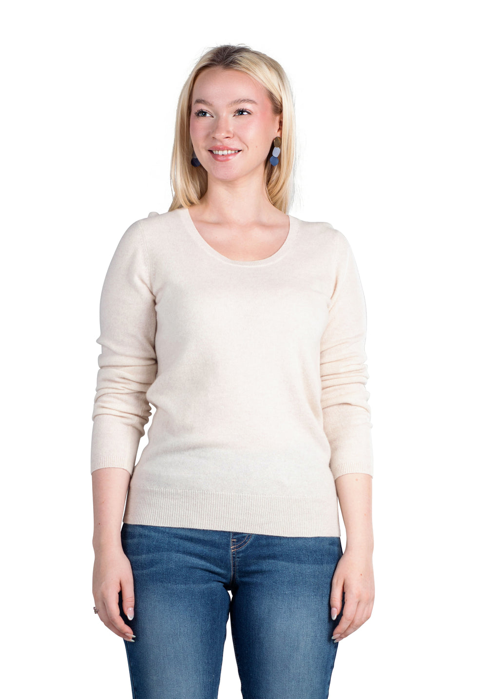 Crewneck Sweater for Women | Lightweight Long Sleeve Pullover Sweaters Made from 100% Cashmere