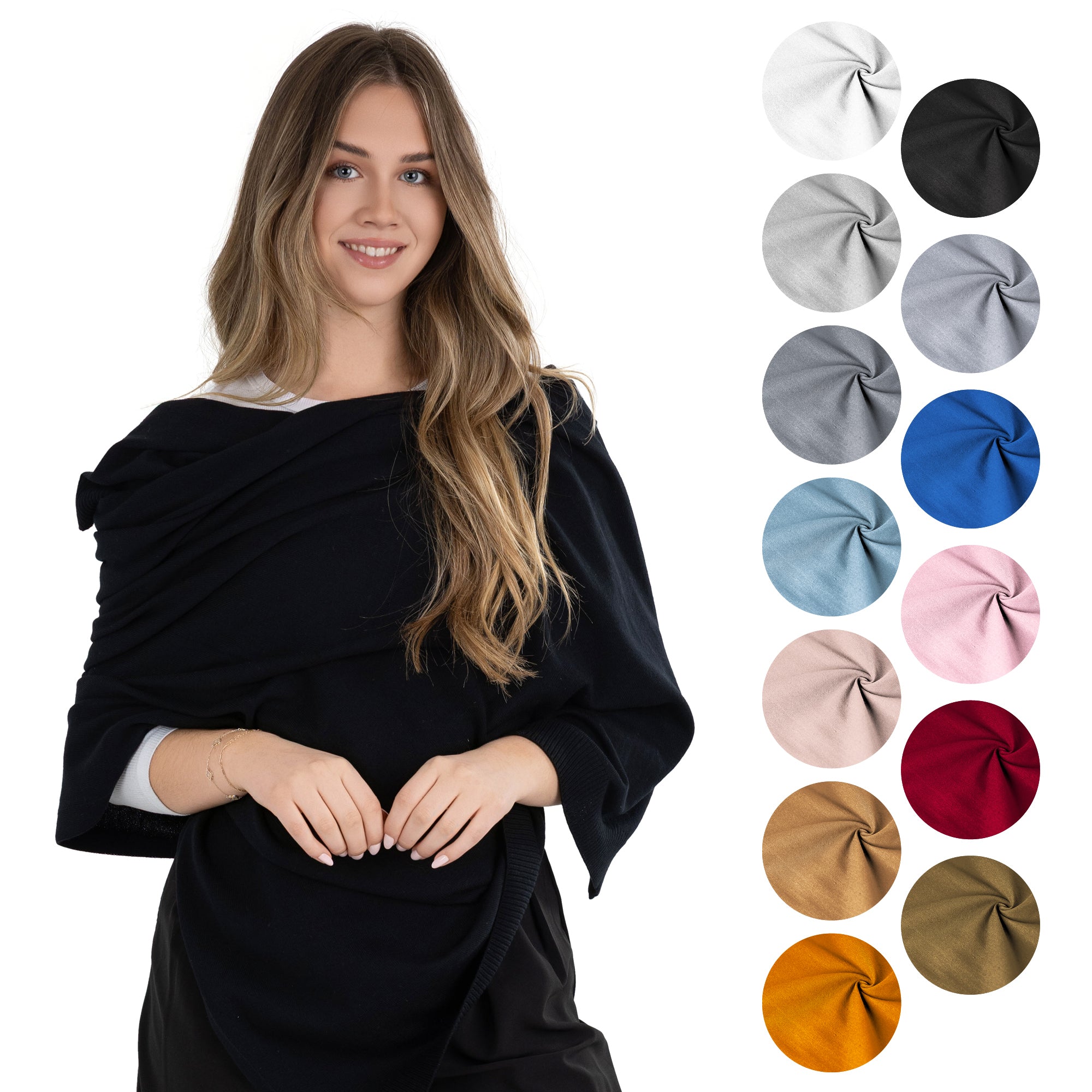 100% Cotton Wrap – Lightweight Soft Knit Shawl Wraps for Women