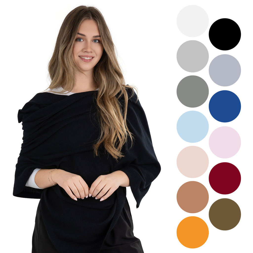 100% Cotton Wrap – Lightweight Soft Knit Shawl Wraps for Women