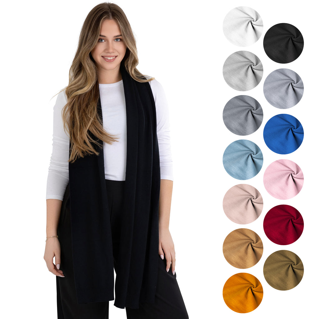 100% Cotton Wrap – Lightweight Soft Knit Shawl Wraps for Women