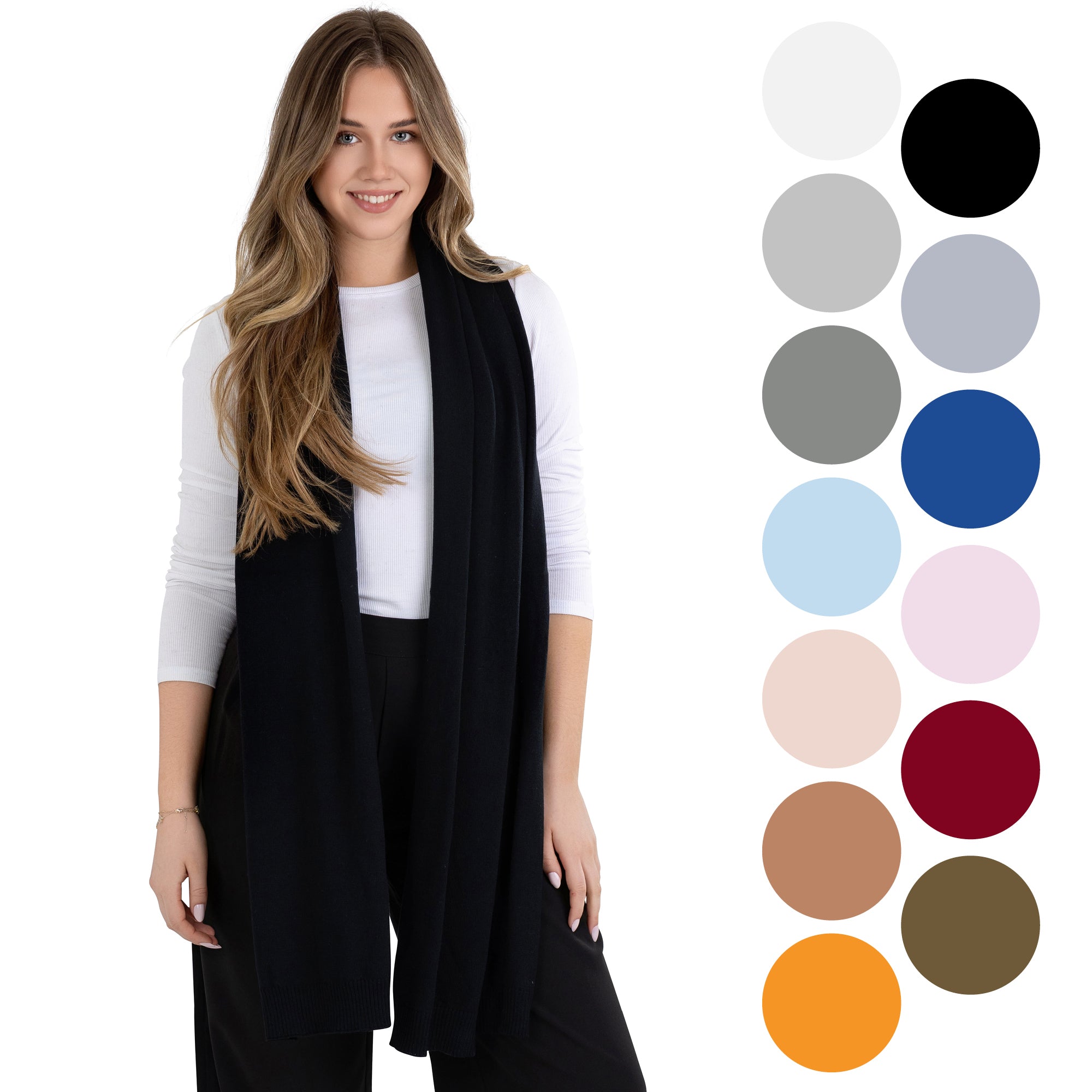 100% Cotton Wrap – Lightweight Soft Knit Shawl Wraps for Women