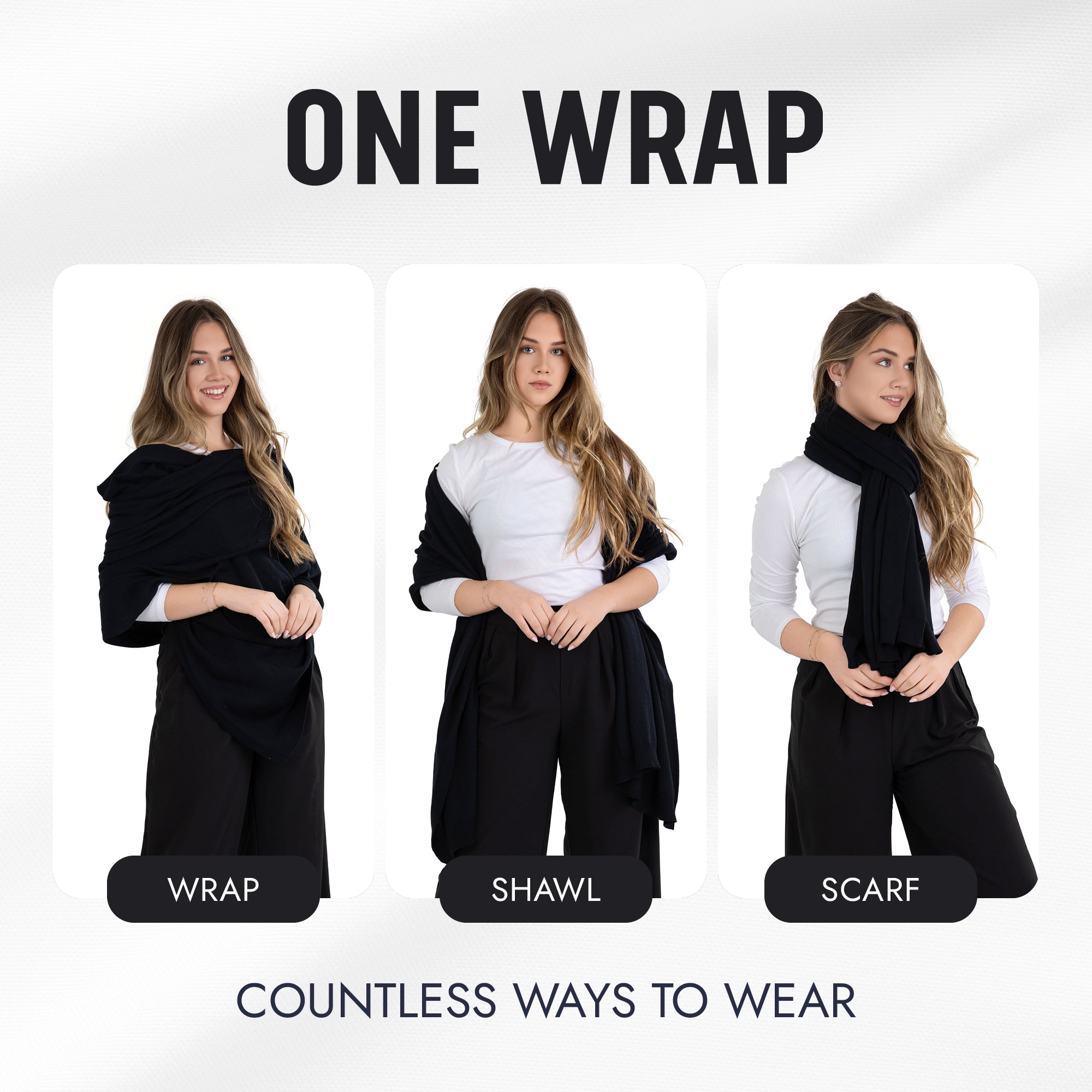 100% Cotton Wrap – Lightweight Soft Knit Shawl Wraps for Women