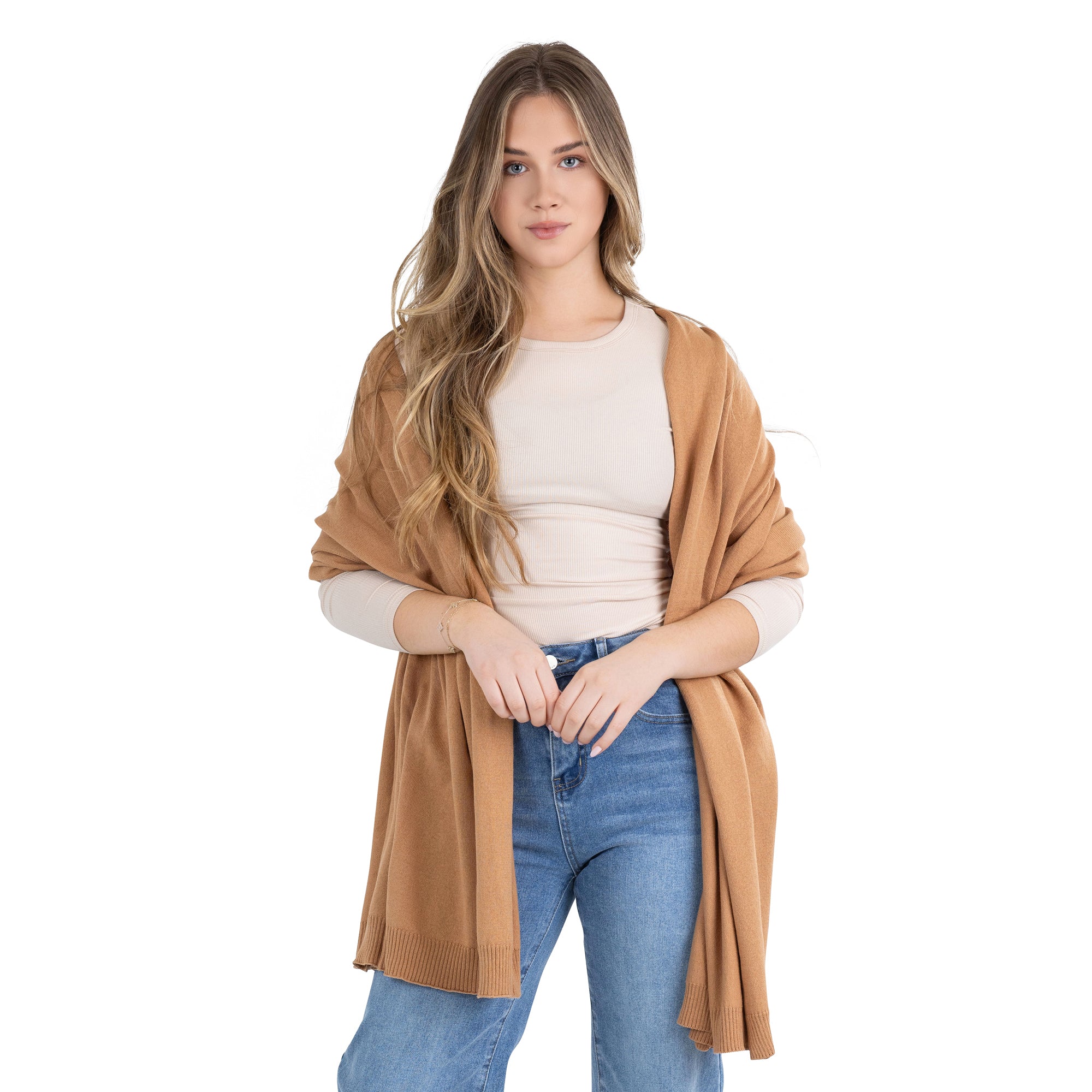100% Cotton Wrap – Lightweight Soft Knit Shawl Wraps for Women