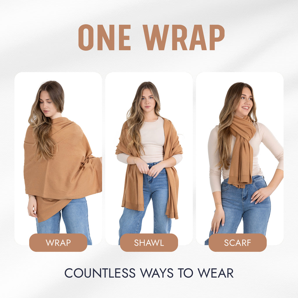 100% Cotton Wrap – Lightweight Soft Knit Shawl Wraps for Women