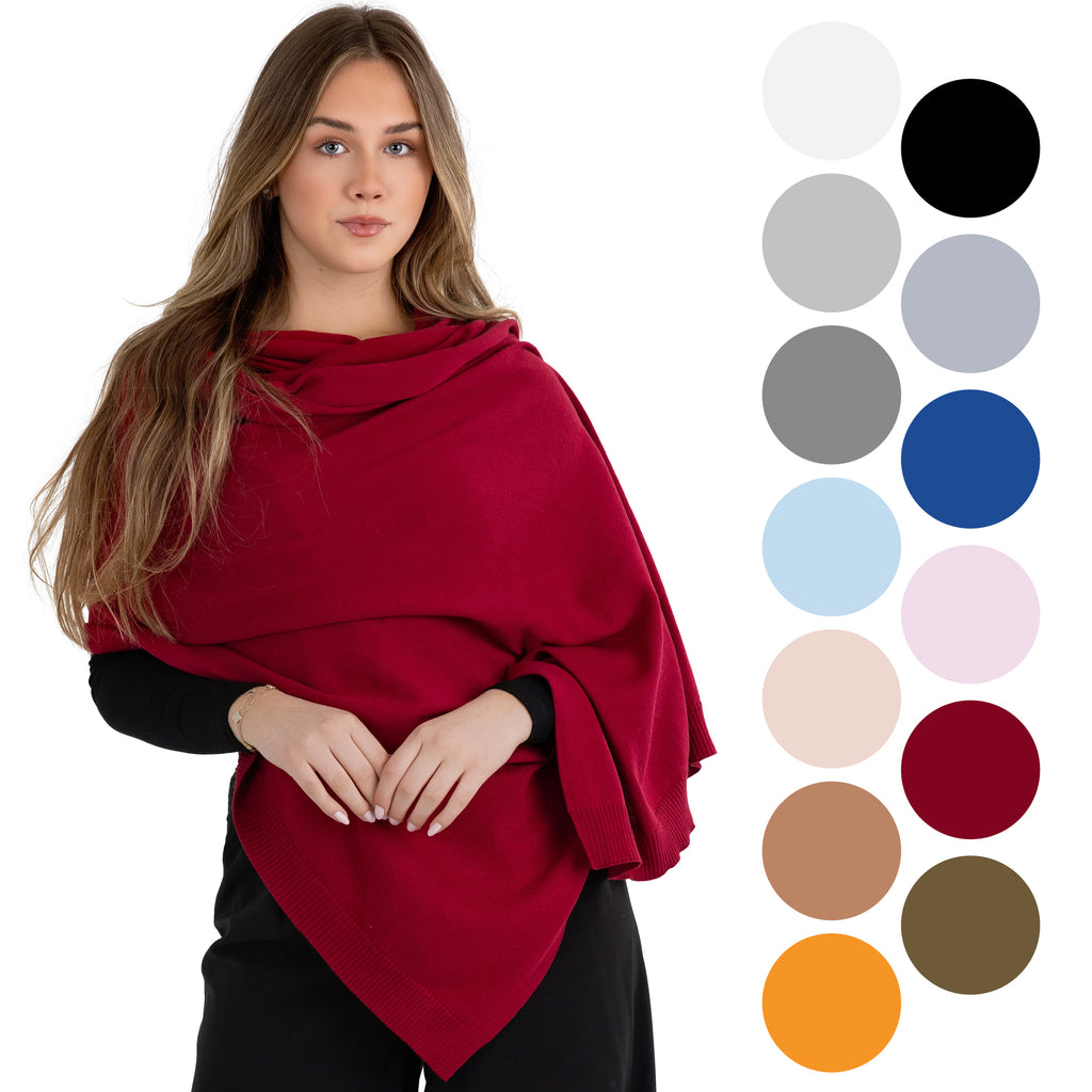 100% Cotton Wrap – Lightweight Soft Knit Shawl Wraps for Women