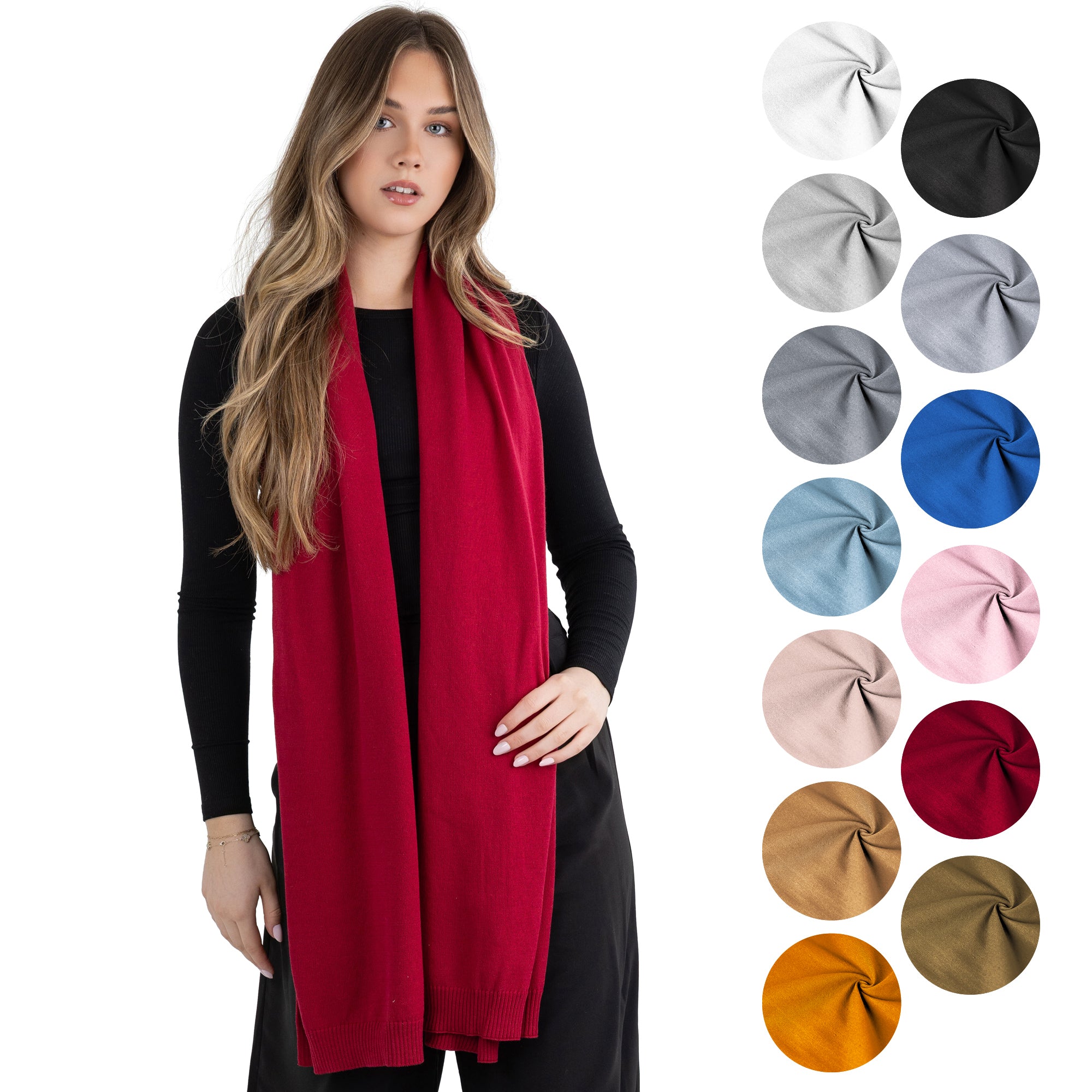 100% Cotton Wrap – Lightweight Soft Knit Shawl Wraps for Women