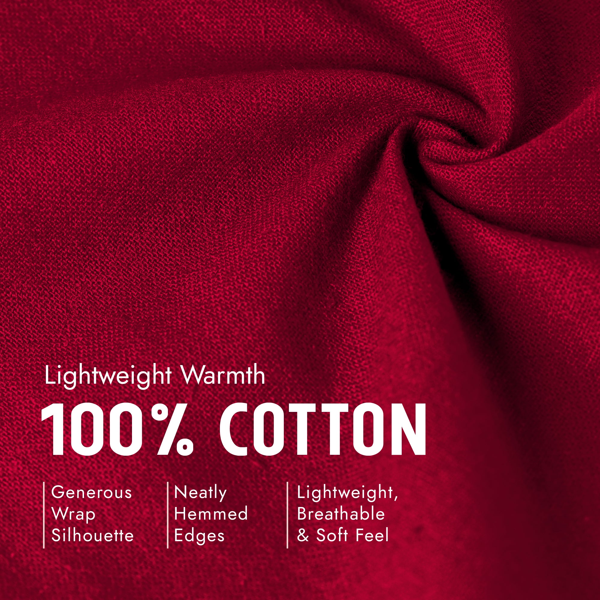 100% Cotton Wrap – Lightweight Soft Knit Shawl Wraps for Women