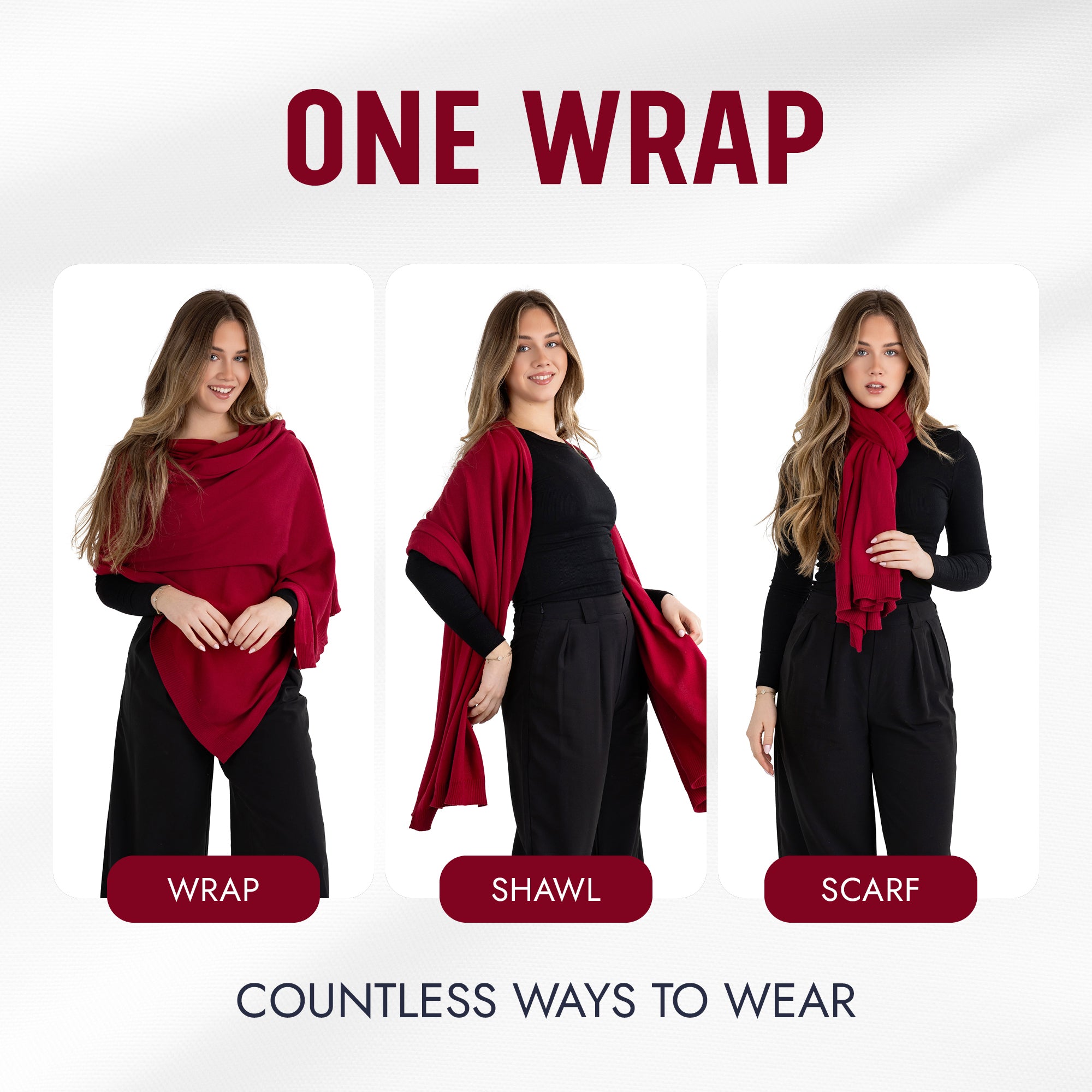 100% Cotton Wrap – Lightweight Soft Knit Shawl Wraps for Women