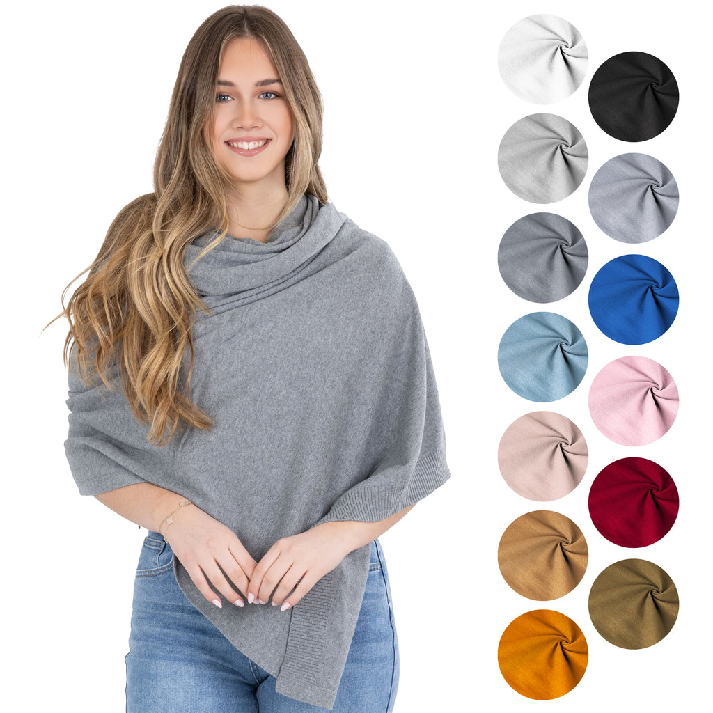 100% Cotton Wrap – Lightweight Soft Knit Shawl Wraps for Women