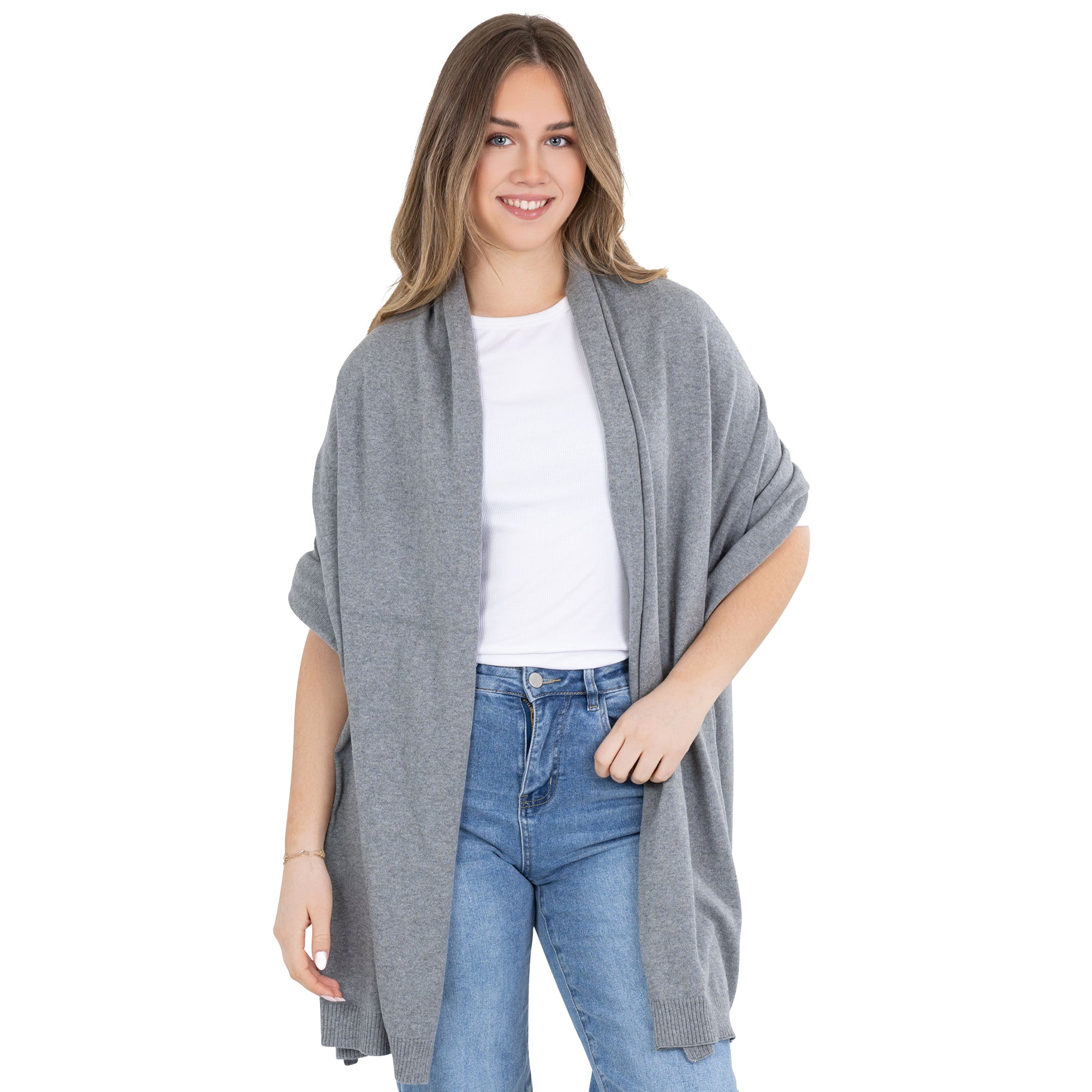 100% Cotton Wrap – Lightweight Soft Knit Shawl Wraps for Women