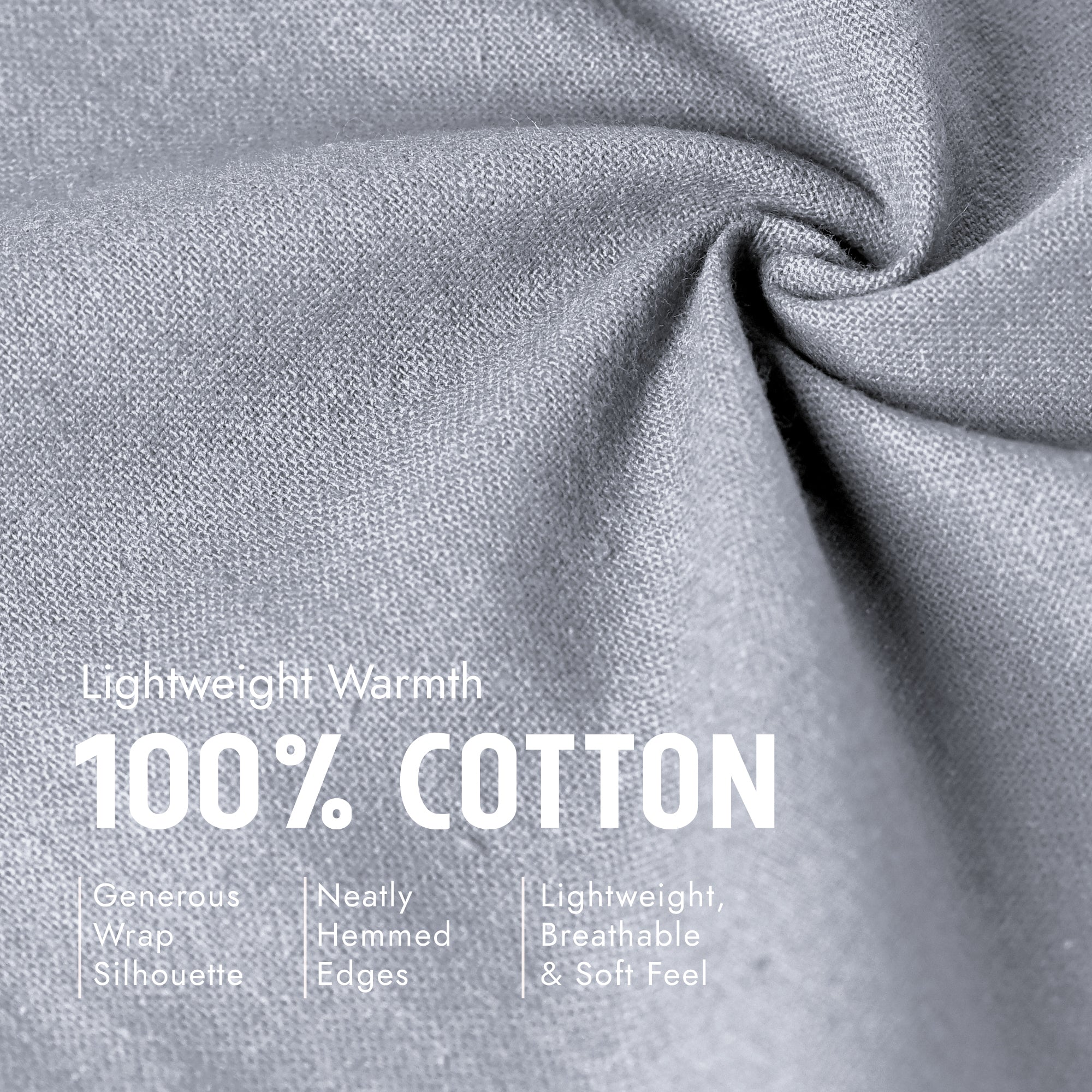 100% Cotton Wrap – Lightweight Soft Knit Shawl Wraps for Women