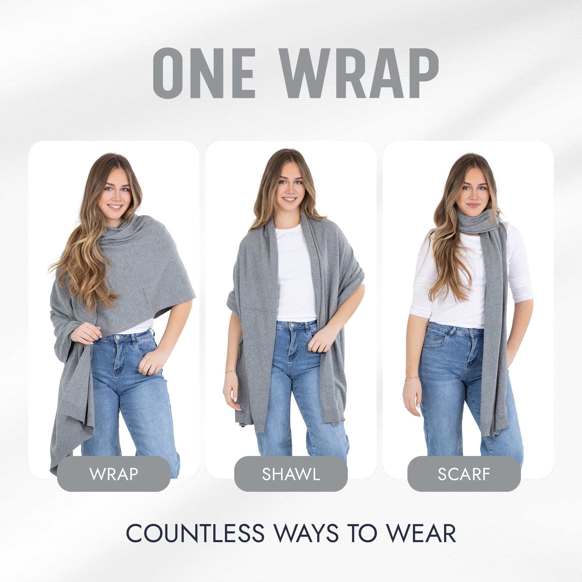 100% Cotton Wrap – Lightweight Soft Knit Shawl Wraps for Women