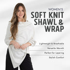 100% Cotton Wrap – Lightweight Soft Knit Shawl Wraps for Women