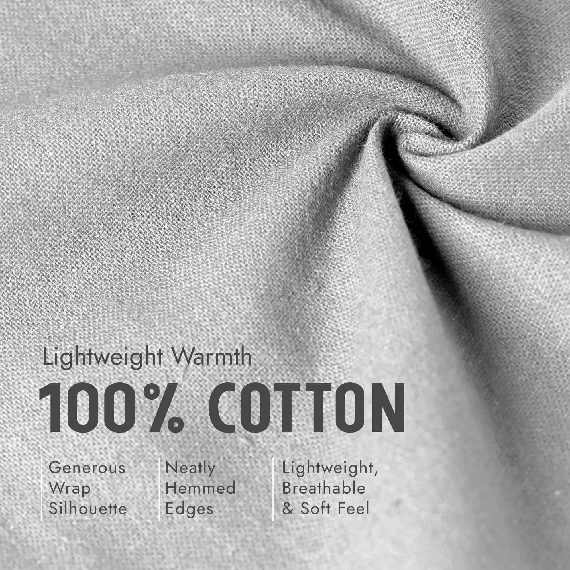 100% Cotton Wrap – Lightweight Soft Knit Shawl Wraps for Women
