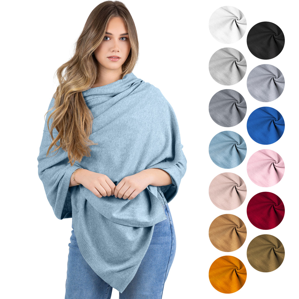 100% Cotton Wrap – Lightweight Soft Knit Shawl Wraps for Women