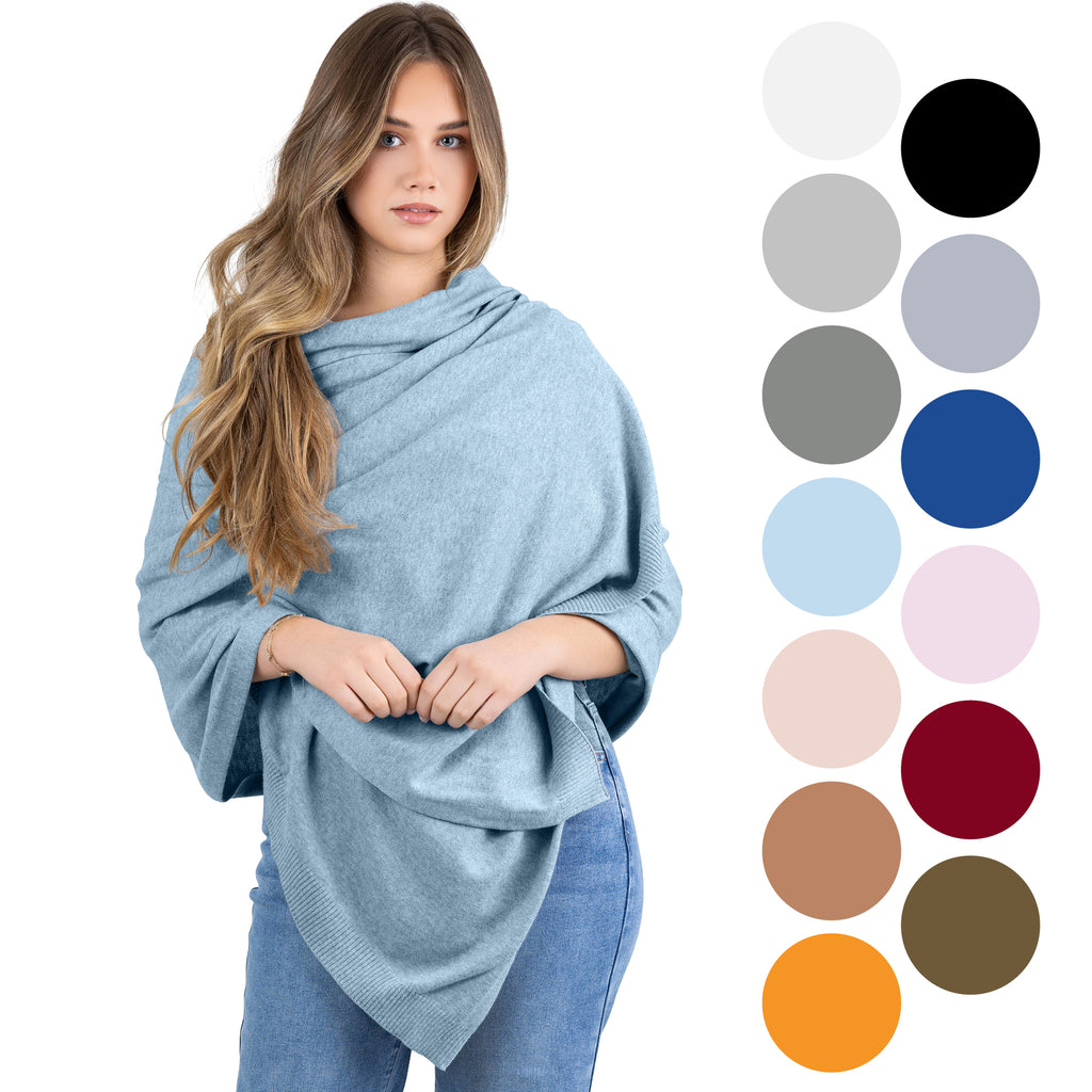 100% Cotton Wrap – Lightweight Soft Knit Shawl Wraps for Women