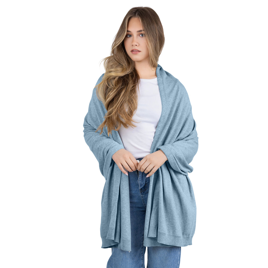 100% Cotton Wrap – Lightweight Soft Knit Shawl Wraps for Women