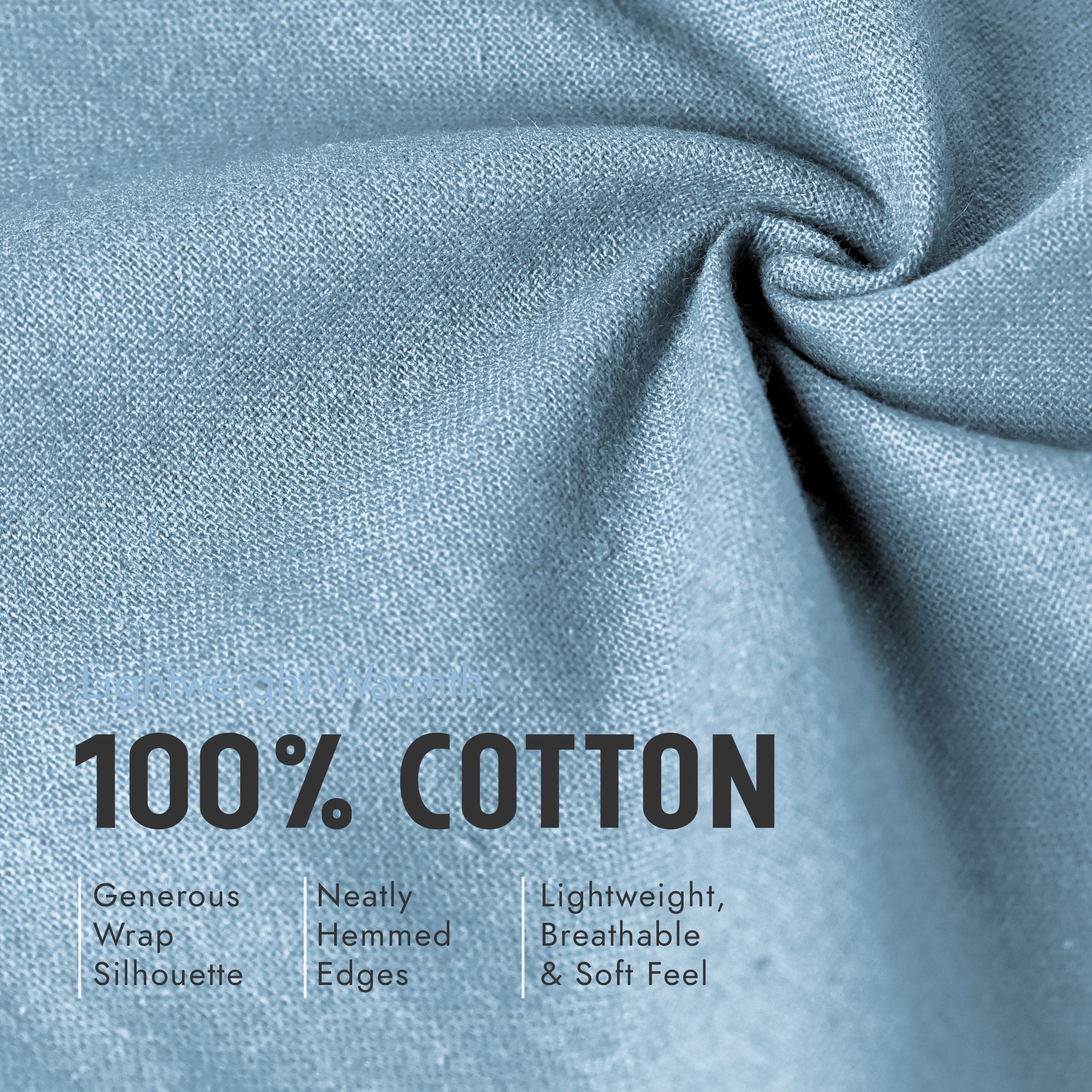 100% Cotton Wrap – Lightweight Soft Knit Shawl Wraps for Women