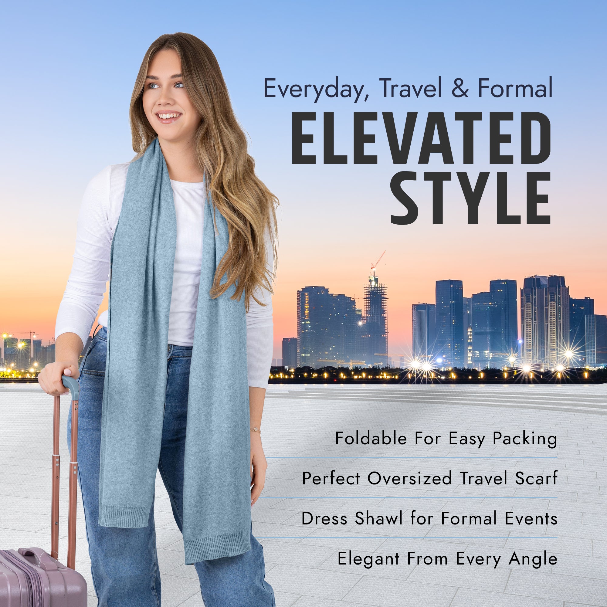 100% Cotton Wrap – Lightweight Soft Knit Shawl Wraps for Women