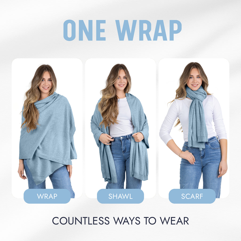 100% Cotton Wrap – Lightweight Soft Knit Shawl Wraps for Women