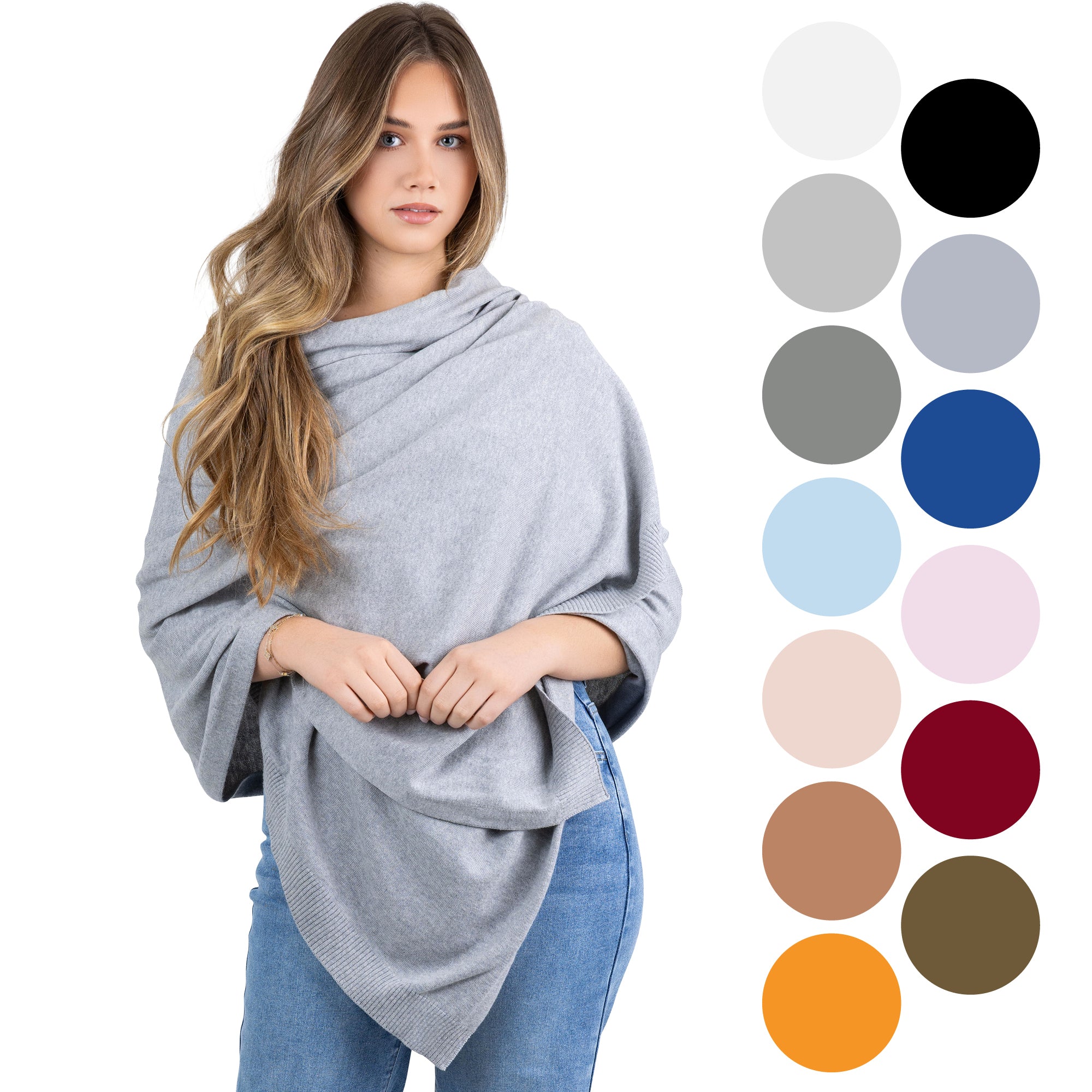 100% Cotton Wrap – Lightweight Soft Knit Shawl Wraps for Women