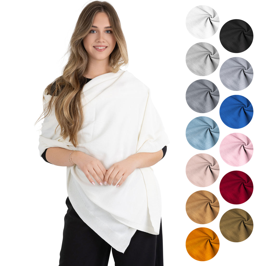 100% Cotton Wrap – Lightweight Soft Knit Shawl Wraps for Women