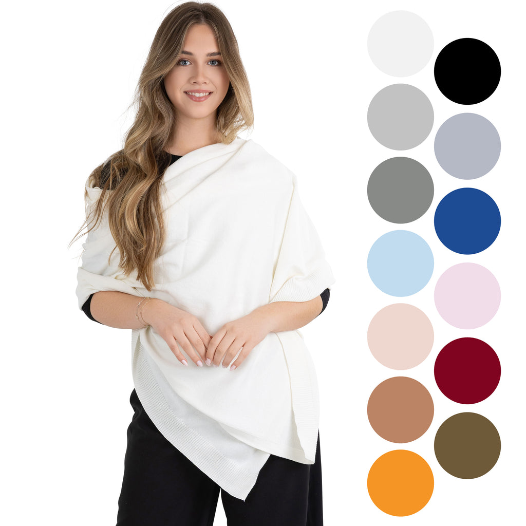 100% Cotton Wrap – Lightweight Soft Knit Shawl Wraps for Women