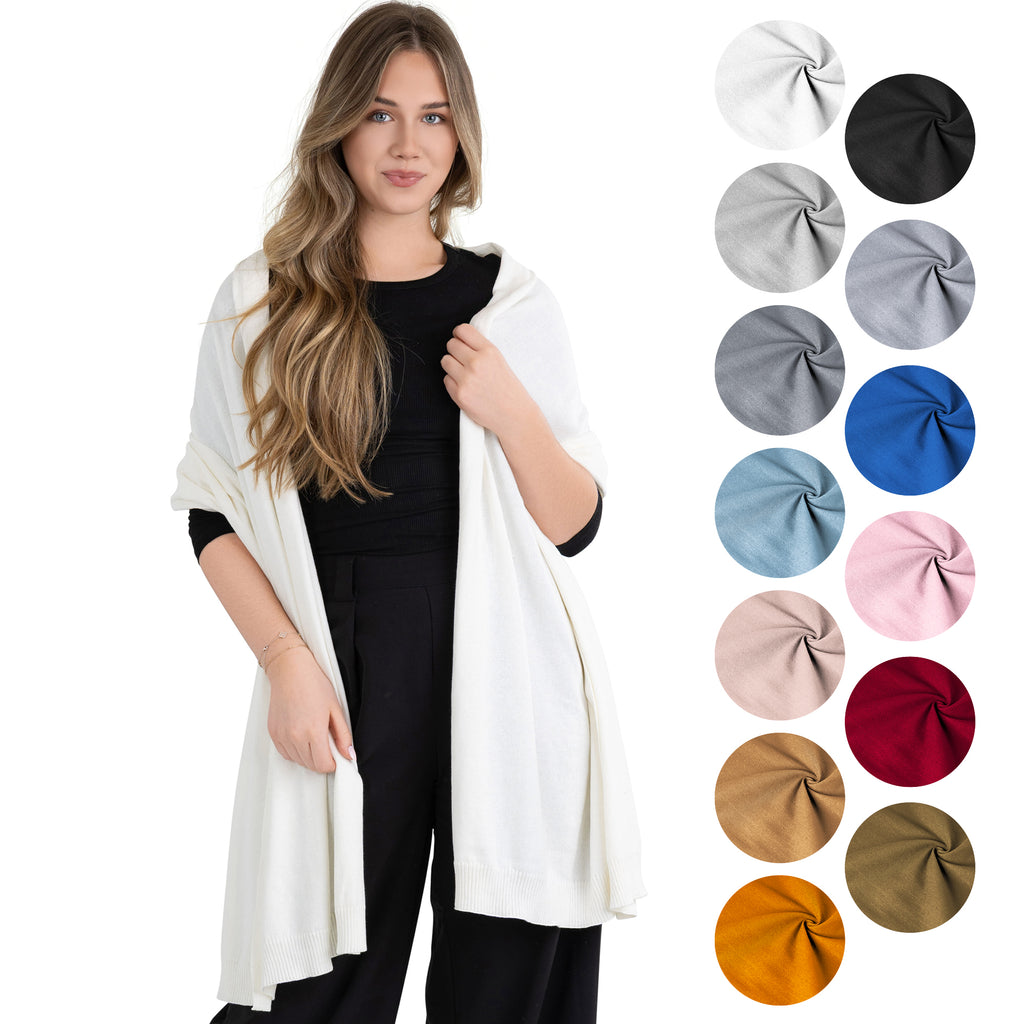 100% Cotton Wrap – Lightweight Soft Knit Shawl Wraps for Women