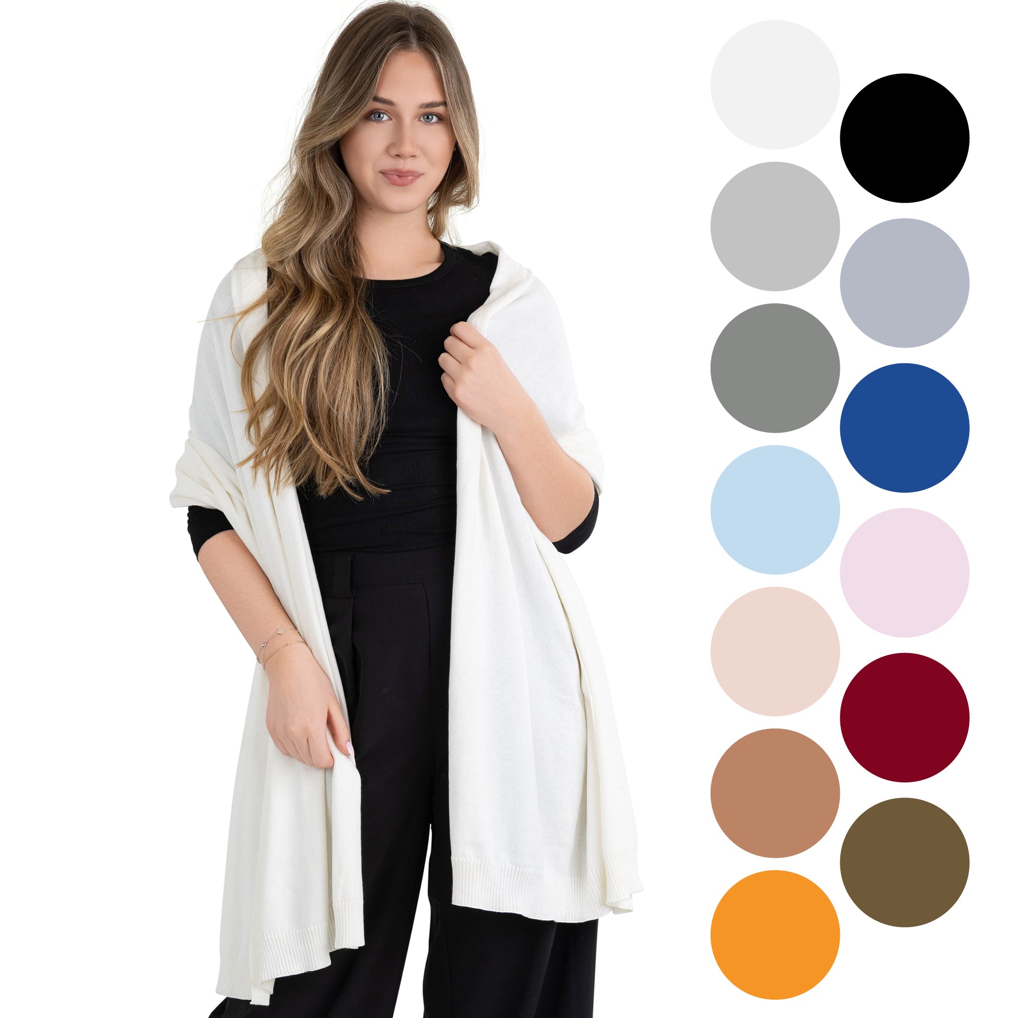 100% Cotton Wrap – Lightweight Soft Knit Shawl Wraps for Women