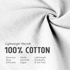 100% Cotton Wrap – Lightweight Soft Knit Shawl Wraps for Women