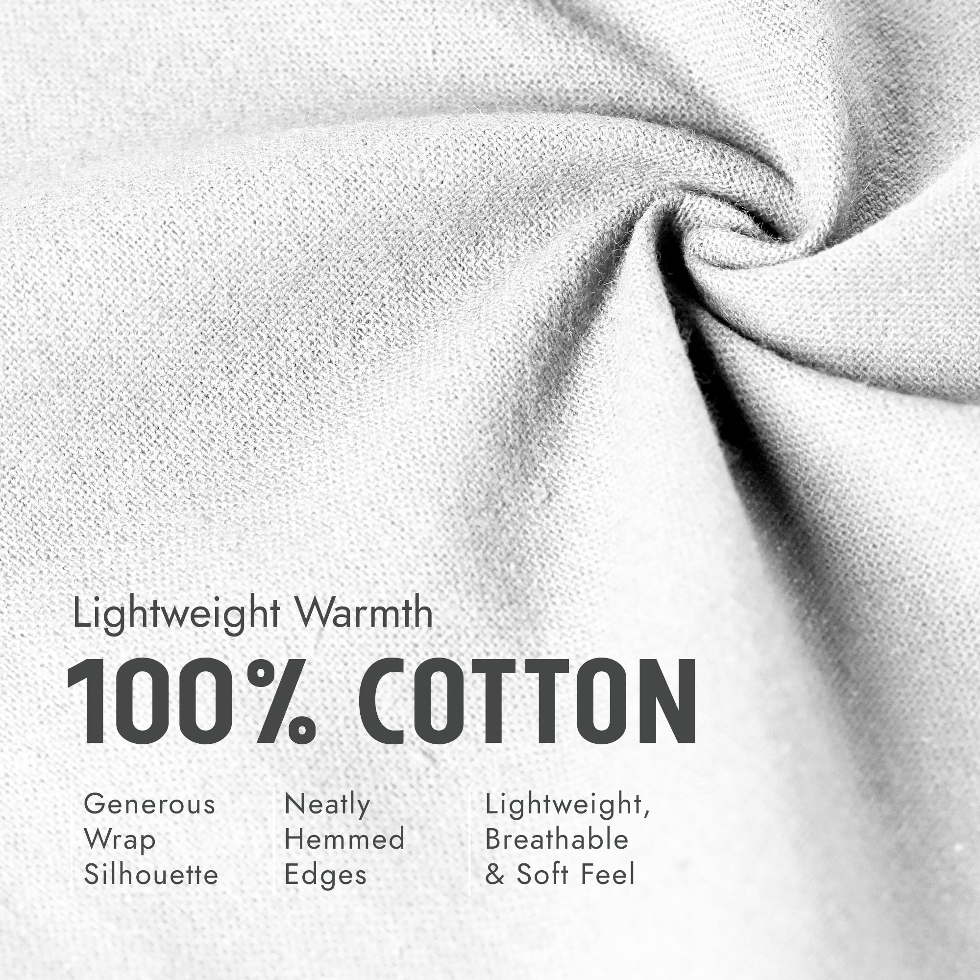 100% Cotton Wrap – Lightweight Soft Knit Shawl Wraps for Women
