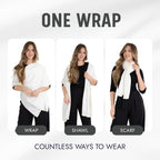 100% Cotton Wrap – Lightweight Soft Knit Shawl Wraps for Women