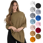 100% Cotton Wrap – Lightweight Soft Knit Shawl Wraps for Women