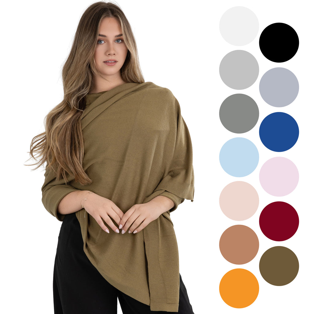 100% Cotton Wrap – Lightweight Soft Knit Shawl Wraps for Women