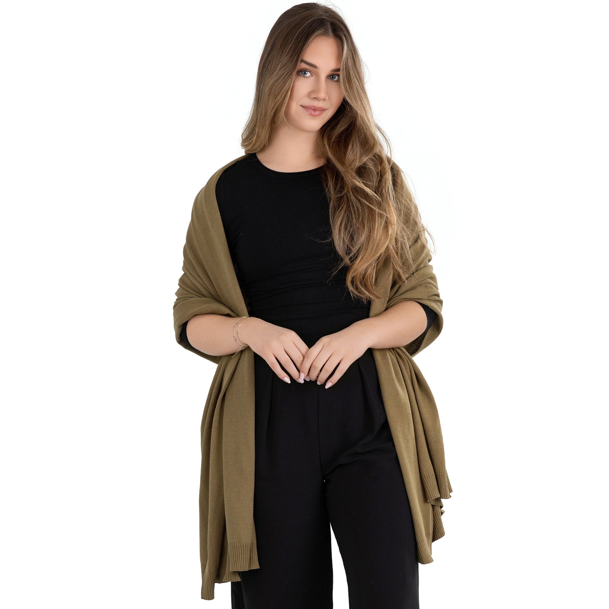 100% Cotton Wrap – Lightweight Soft Knit Shawl Wraps for Women
