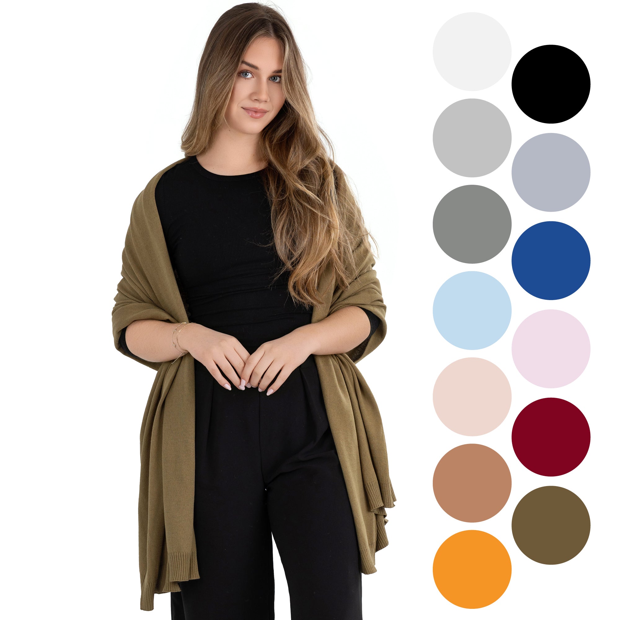 100% Cotton Wrap – Lightweight Soft Knit Shawl Wraps for Women