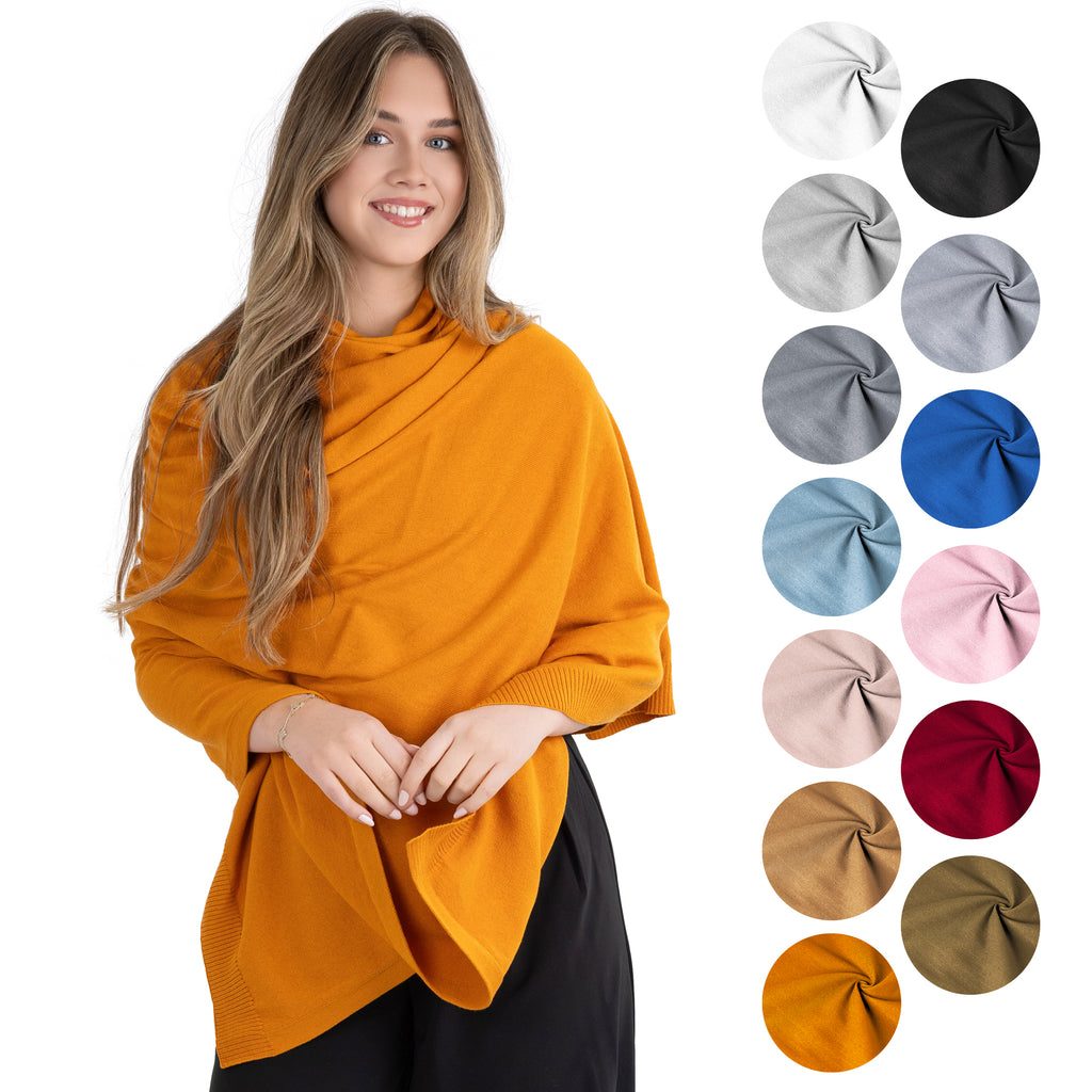 100% Cotton Wrap – Lightweight Soft Knit Shawl Wraps for Women