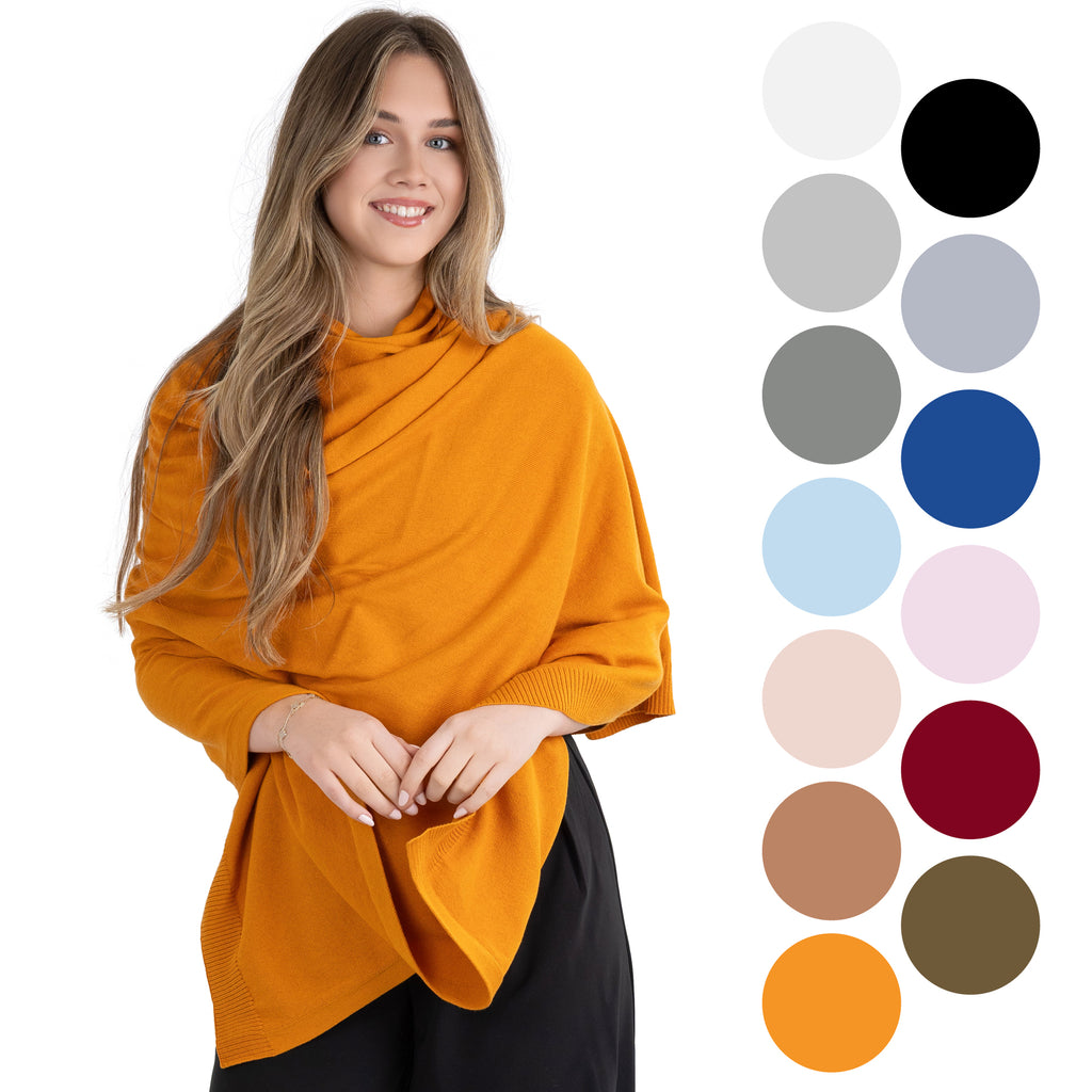 100% Cotton Wrap – Lightweight Soft Knit Shawl Wraps for Women