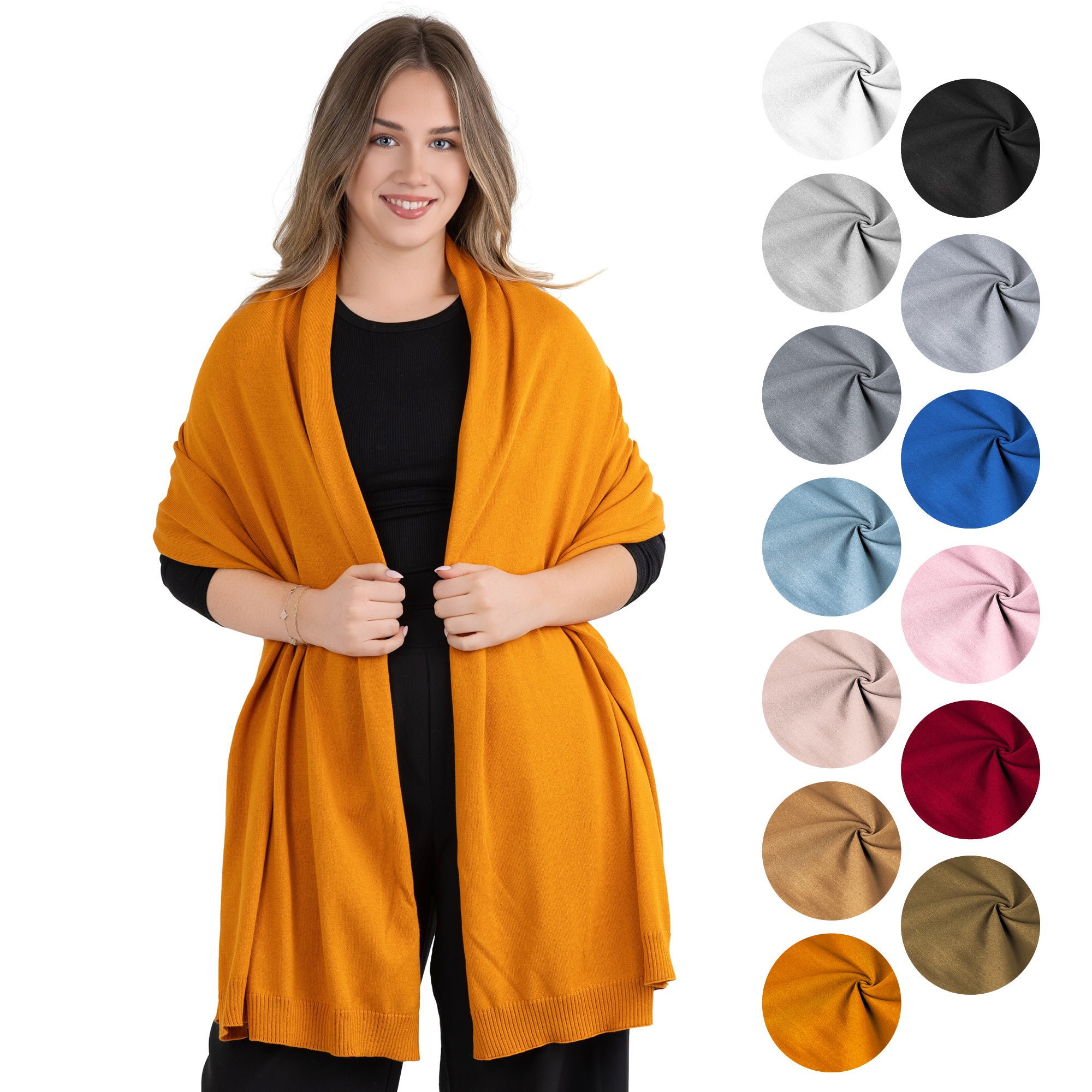 100% Cotton Wrap – Lightweight Soft Knit Shawl Wraps for Women