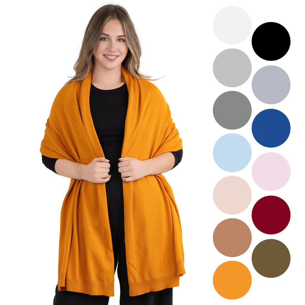 100% Cotton Wrap – Lightweight Soft Knit Shawl Wraps for Women