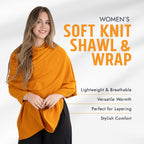 100% Cotton Wrap – Lightweight Soft Knit Shawl Wraps for Women