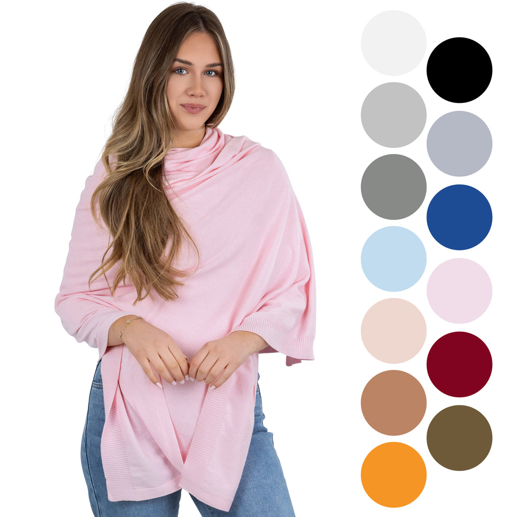 100% Cotton Wrap – Lightweight Soft Knit Shawl Wraps for Women