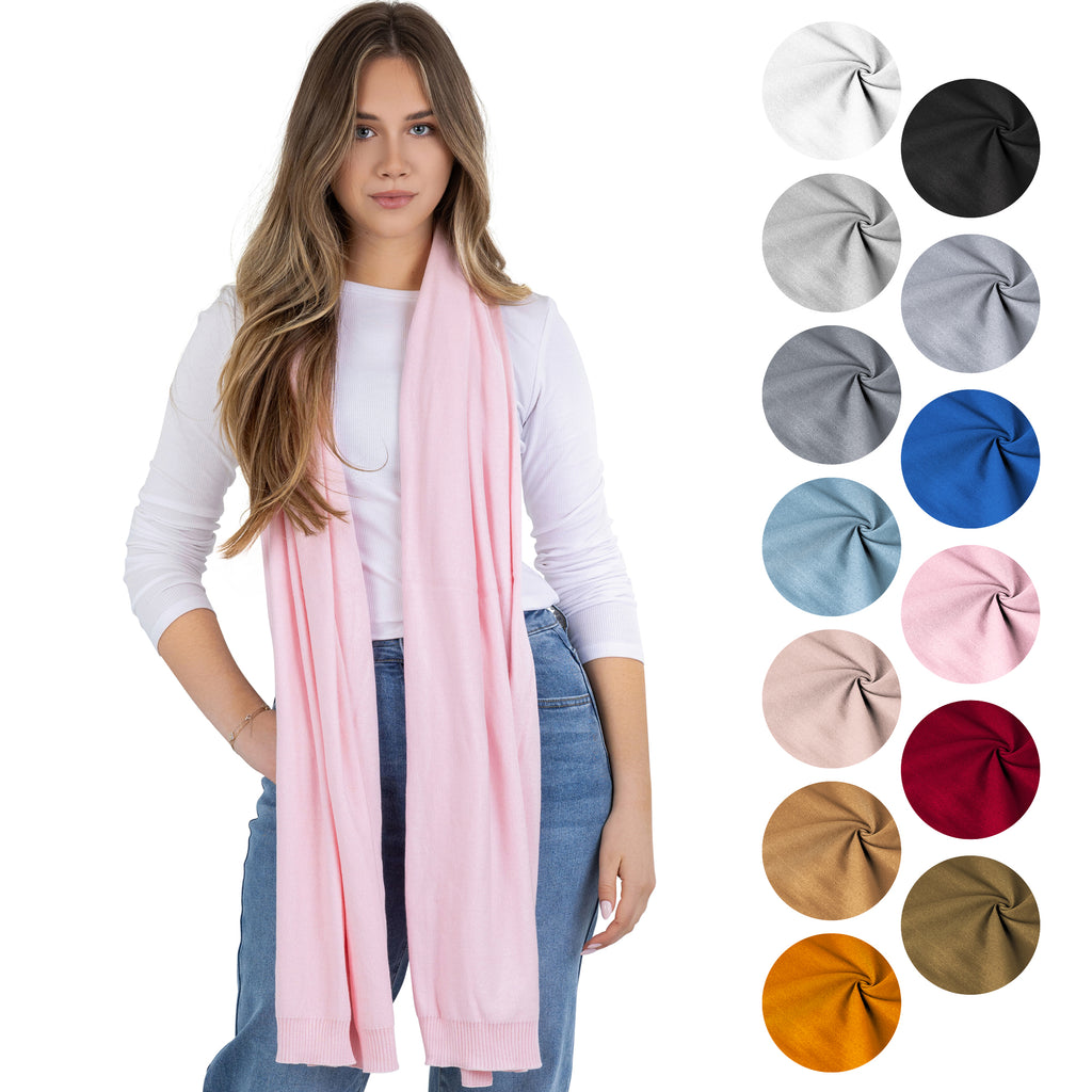 100% Cotton Wrap – Lightweight Soft Knit Shawl Wraps for Women