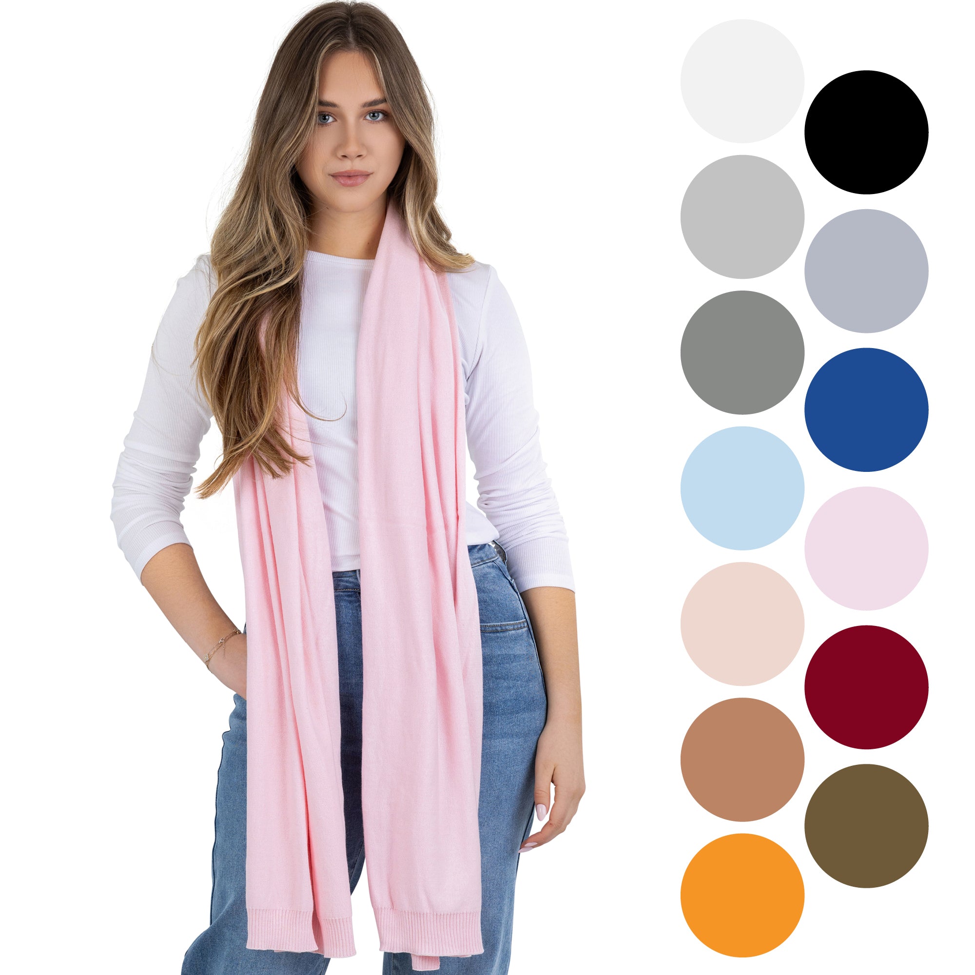 100% Cotton Wrap – Lightweight Soft Knit Shawl Wraps for Women